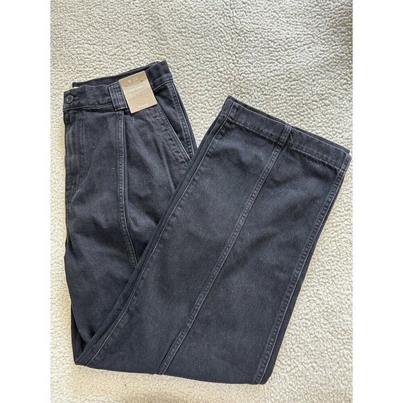 Madewell Trouser The Perfect Wide Leg Jean Seam Edition Black Naylor Wash Sz 30 - Picture 11 of 16